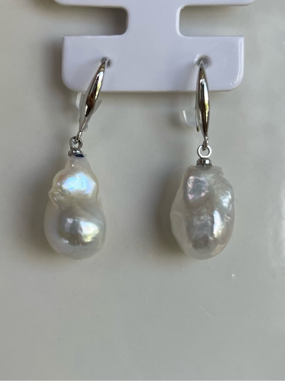 Natural Baroque Pearl Drop Earrings - White 52